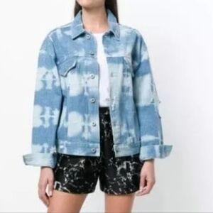 NEW $298 Levi's Size XL Made & Crafted Trucker Jean Jacket Blue Tie Dye Womens